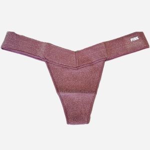 NEW 🌟 Victoria’s Secret PINK Mauve Glitter ✨ Gold THONGS Large L Available